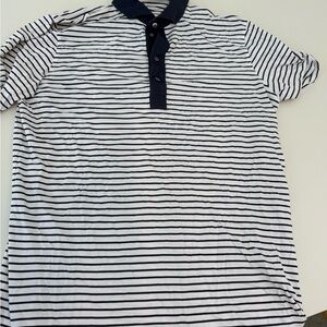 Greyson Black and White Striped Polo Shirt
